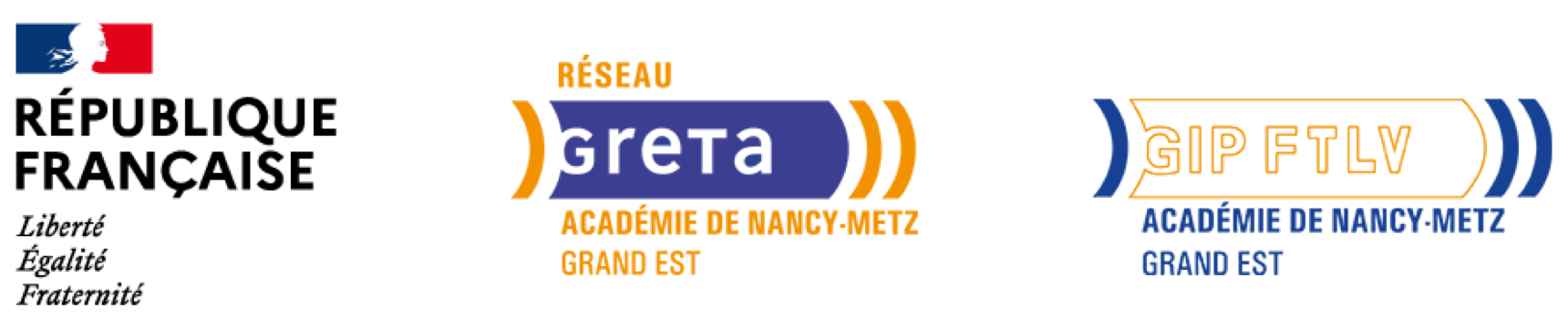 Logos de République française -GRETA-GIP-Formation tout au long de la vie, Grand Est 